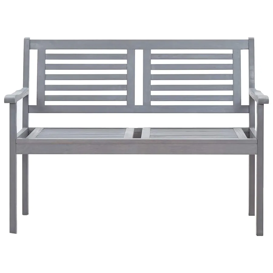 Banc de jardin 2 places avec coussin 120 cm Gris Eucalyptus - 3