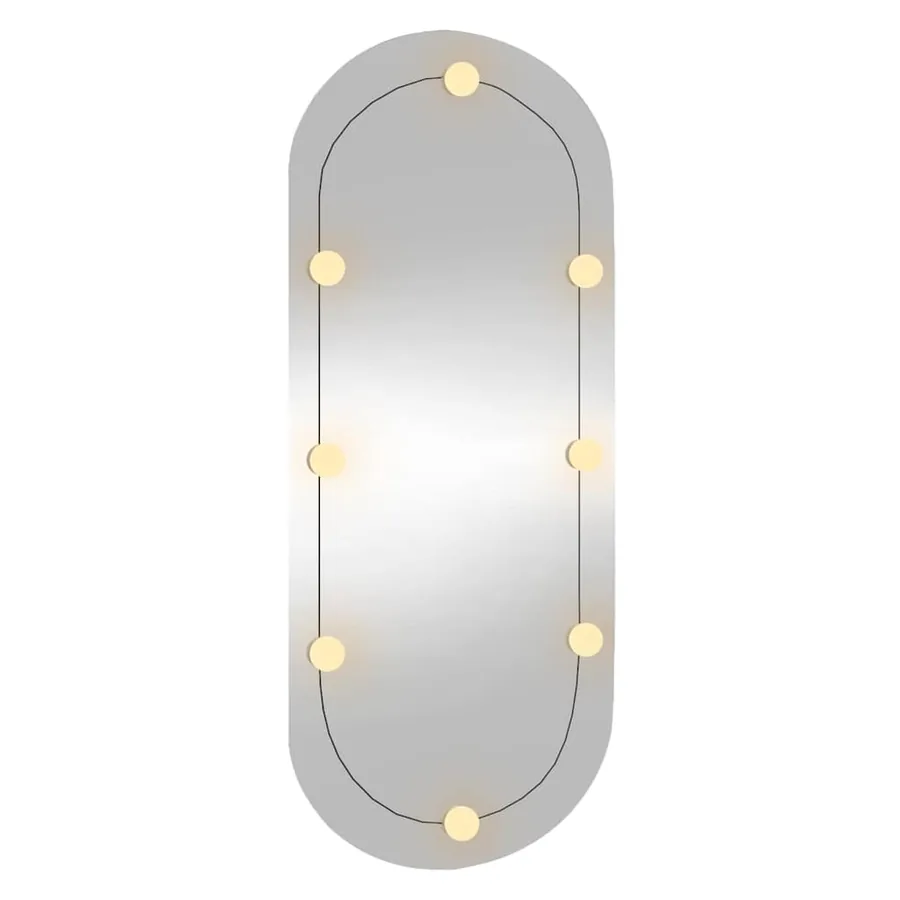 Miroir mural avec lumières LED 45x100 cm verre ovale - 4