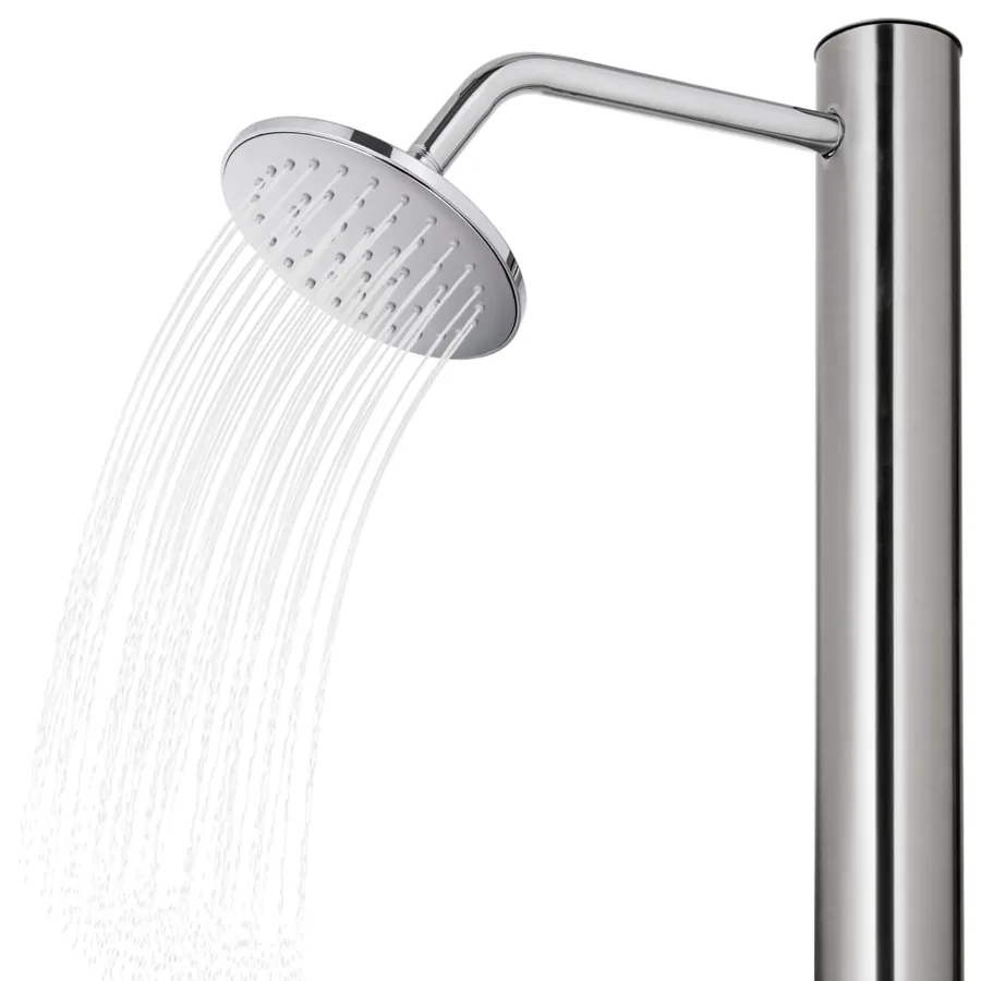 Douche de jardin avec base gris 220 cm Acier inoxydable - 11