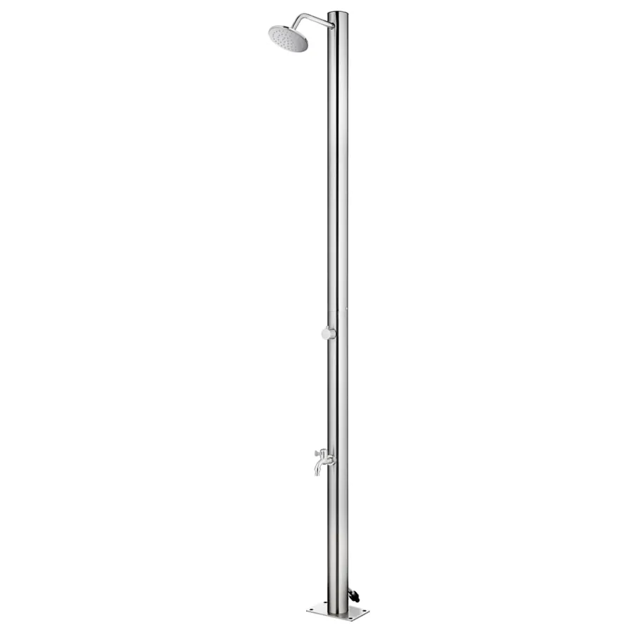 Douche de jardin avec base gris 220 cm Acier inoxydable - 4