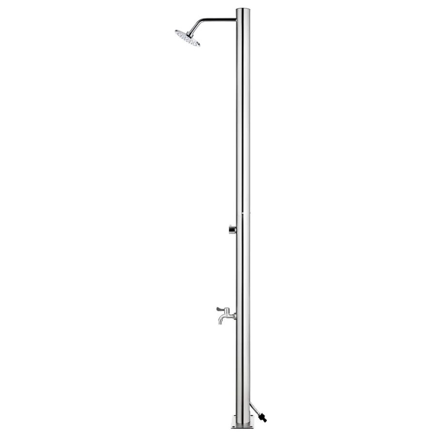 Douche de jardin avec base gris 220 cm Acier inoxydable - 5