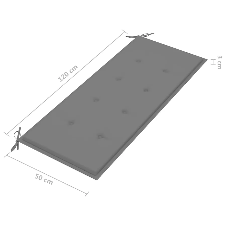 Banc de jardin 2 places avec coussin 120 cm Gris Eucalyptus - 9