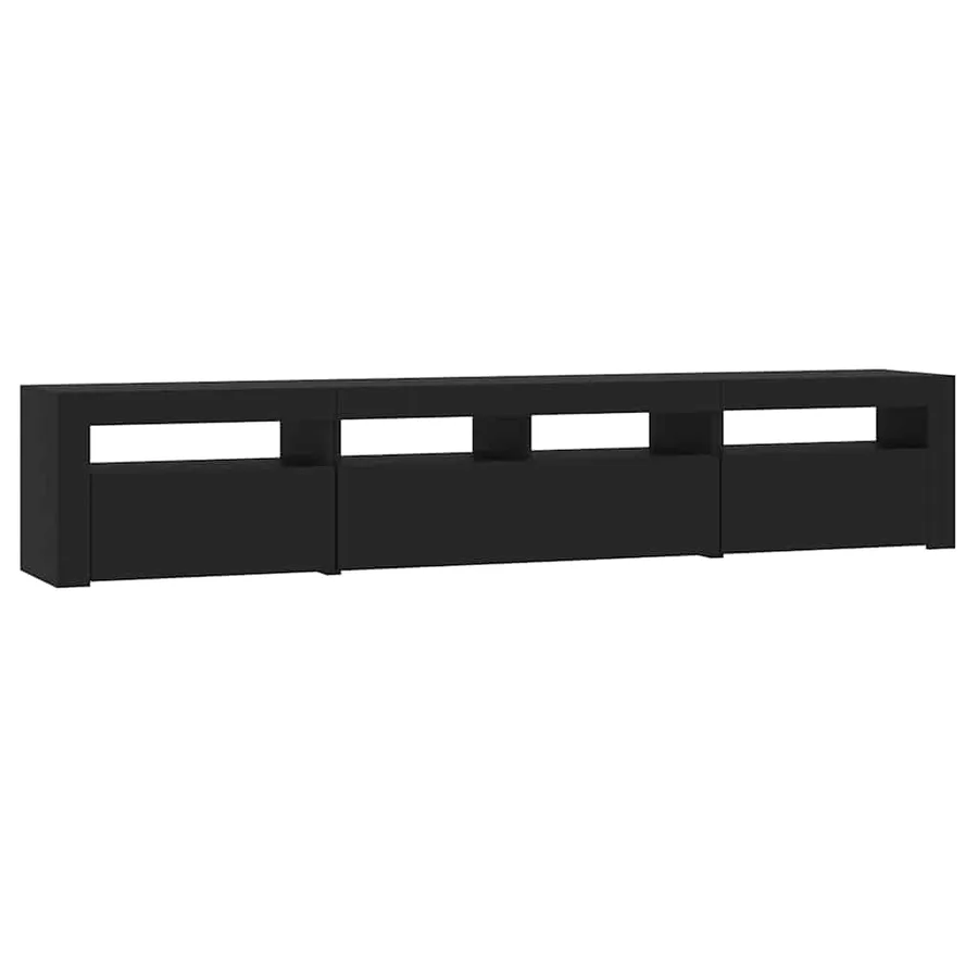 Meuble TV avec lumières LED Noir 210x35x40 cm - 6