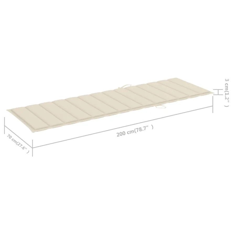 Chaise longue de jardin avec table et coussin Pin imprégné - 12