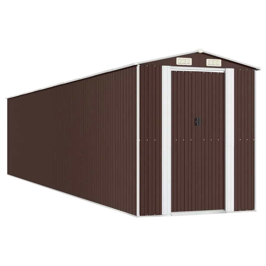 Abri de jardin Marron foncé 192x938x223 cm Métal galvanisé - 2