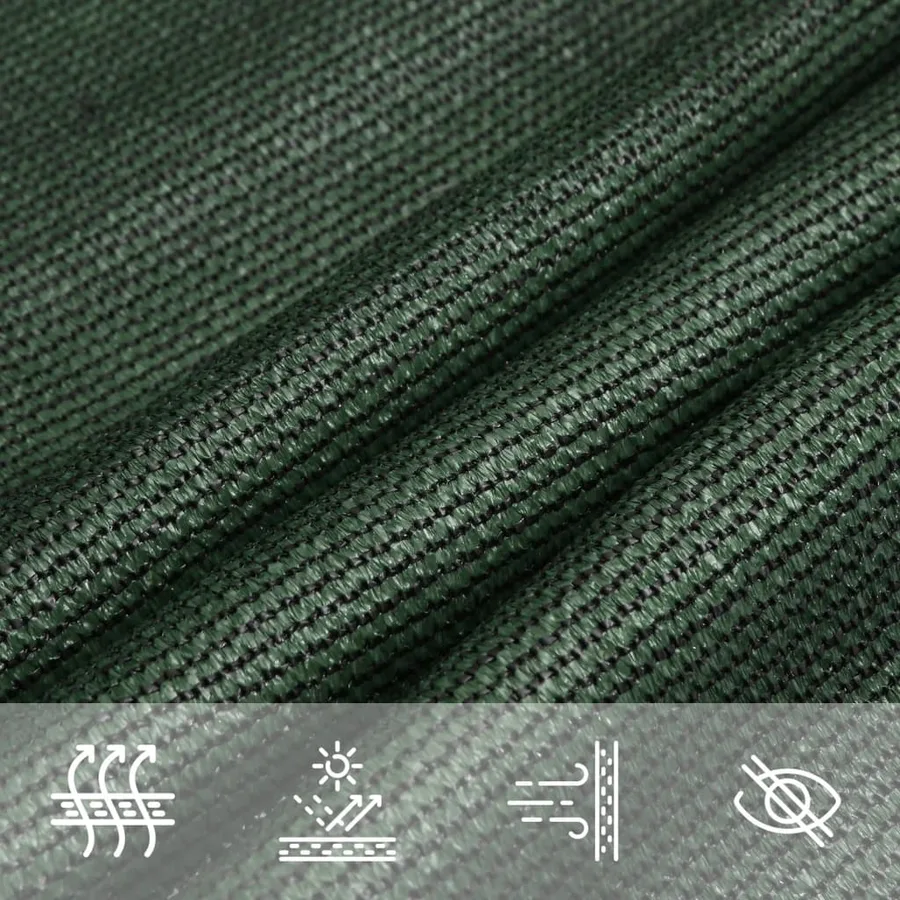 Voile d'ombrage 160 g/m² Vert foncé 3,5x4,5 m PEHD - 5