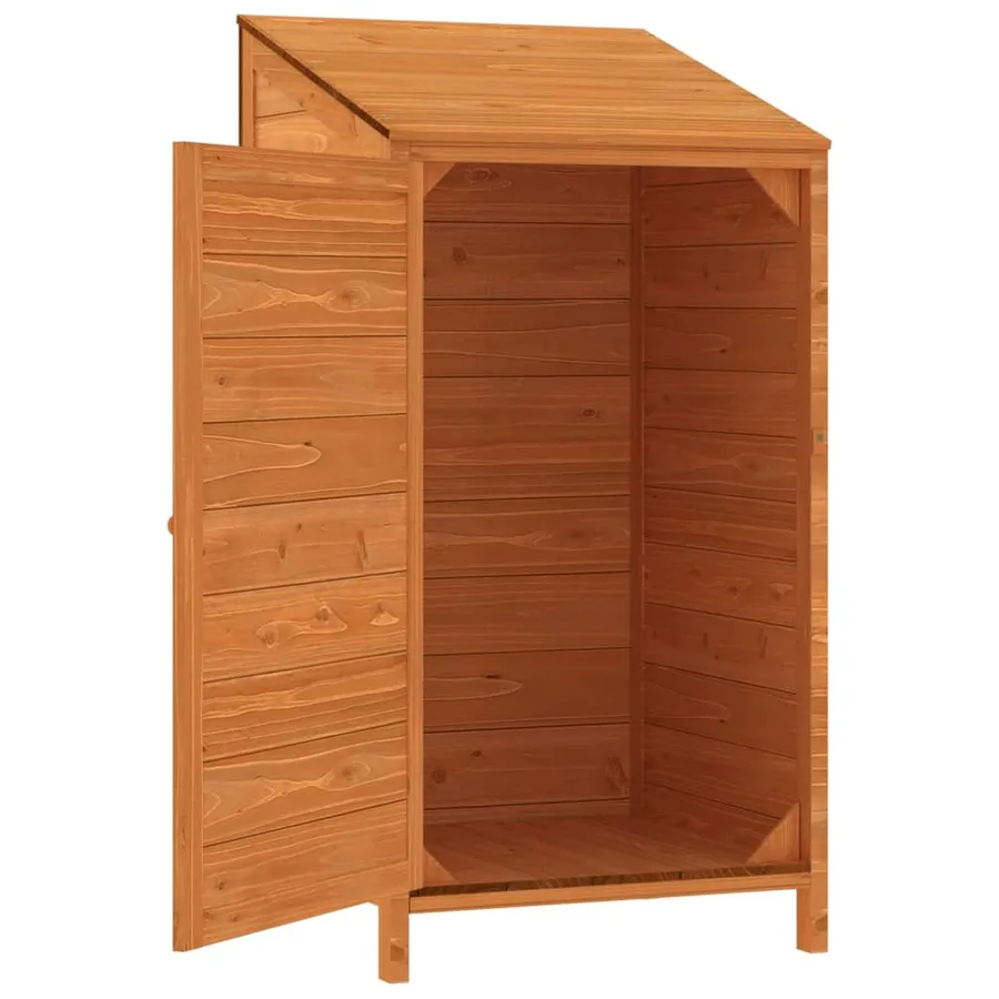Remise de jardin Marron 55x52x112 cm Bois de sapin solide - 4