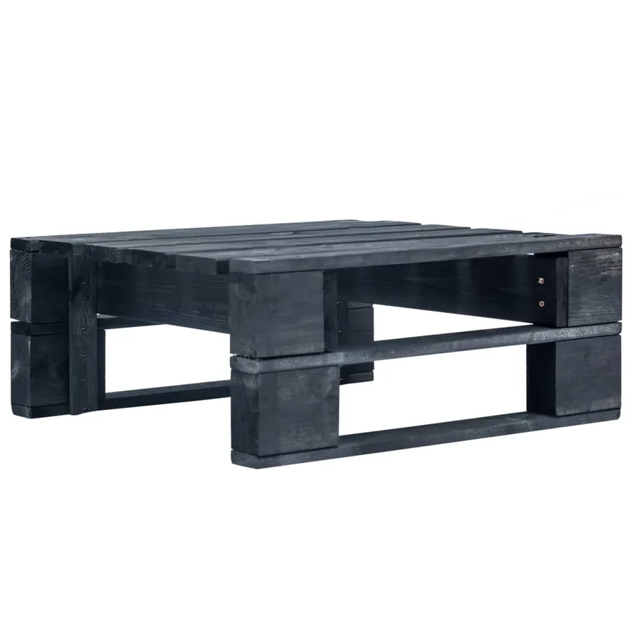 Pouf palette de jardin noir bois de pin imprégné - 2