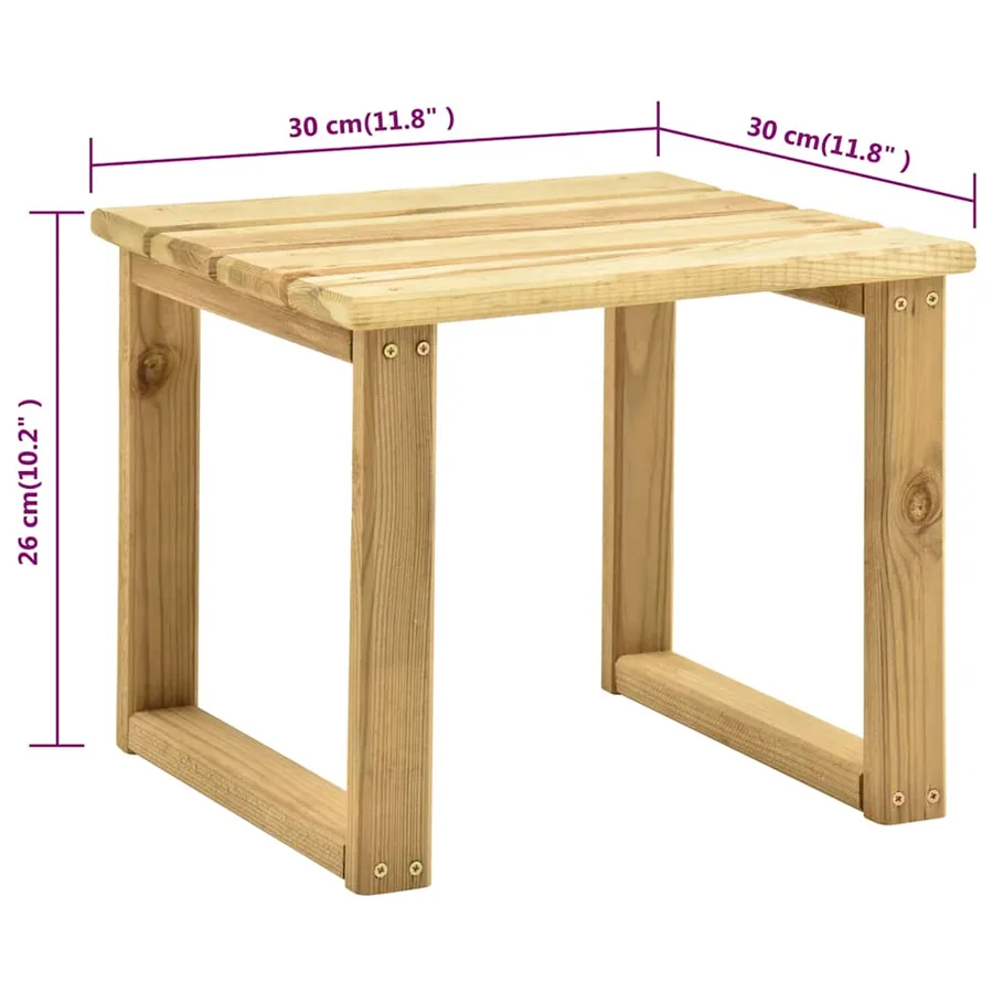 Chaise longue de jardin avec table Bois de pin imprégné - 13