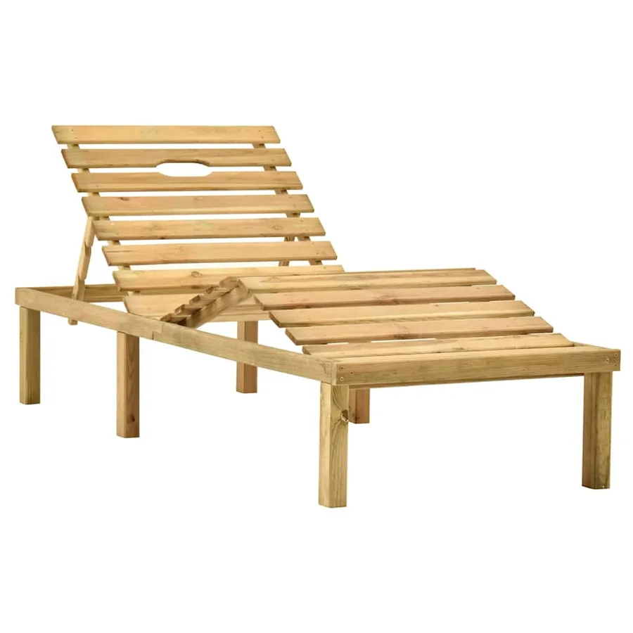Chaise longue de jardin avec table Bois de pin imprégné - 2
