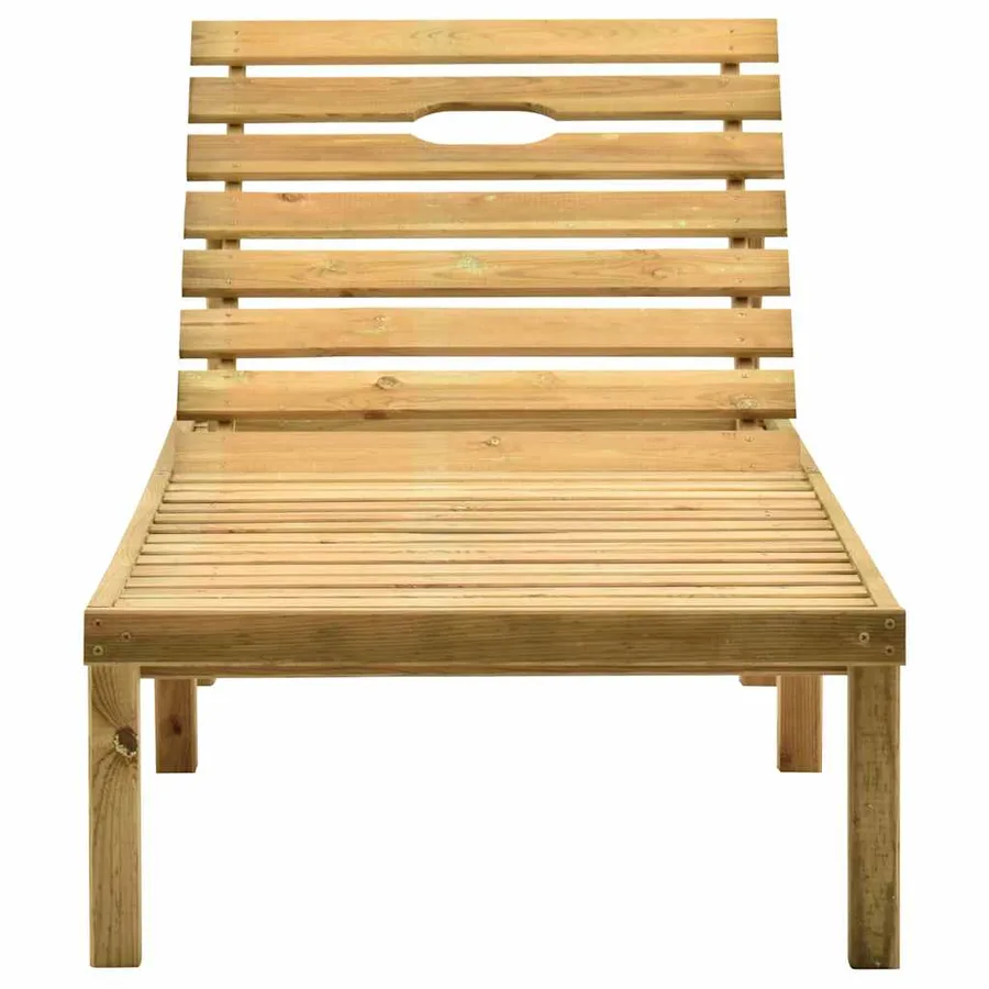 Chaise longue de jardin avec table Bois de pin imprégné - 3