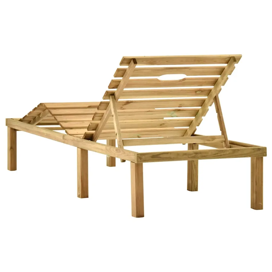 Chaise longue de jardin avec table Bois de pin imprégné - 4