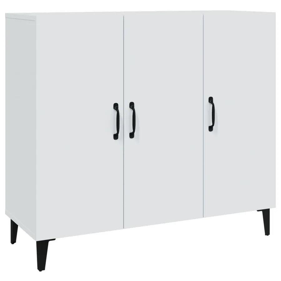 Buffet blanc 90x34x80 cm bois d'ingénierie - 2