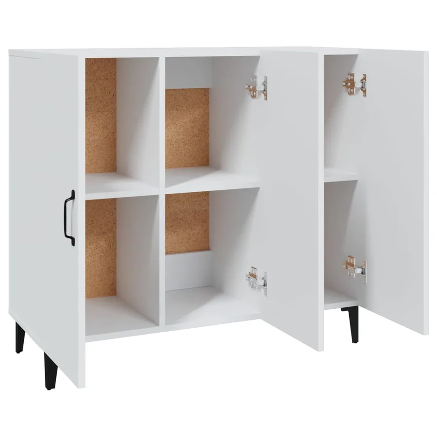 Buffet blanc 90x34x80 cm bois d'ingénierie - 7