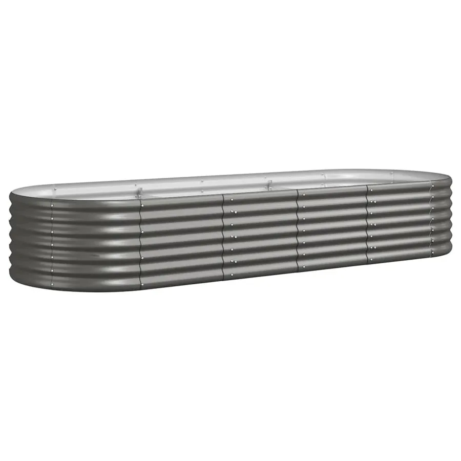 Lit surélevé de jardin Acier galvanisé 224x80x36 cm gris - 2