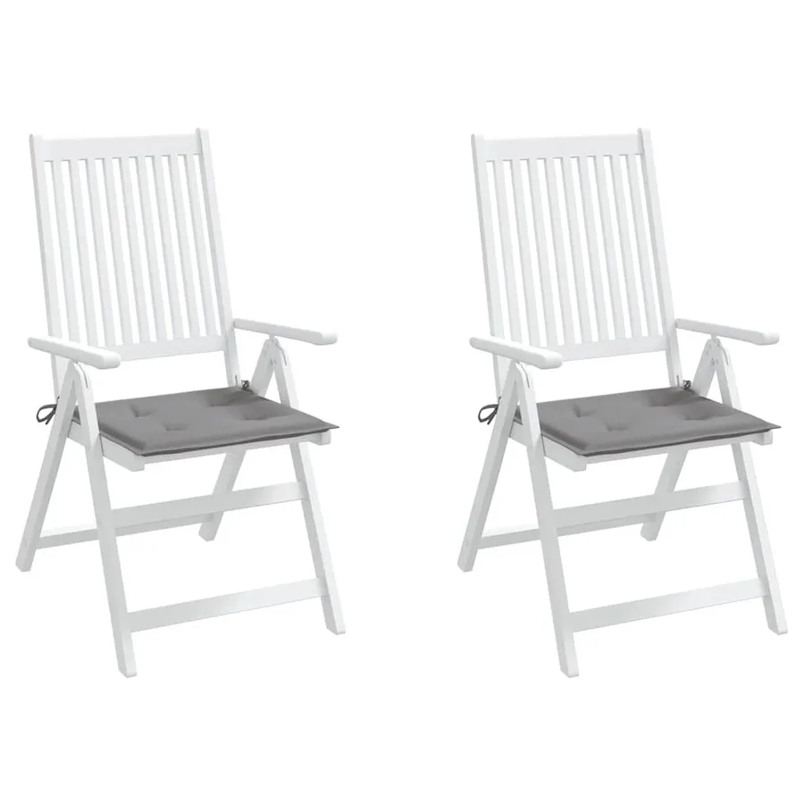 Coussins de chaise jardin lot de 2 gris 40x40x4 cm tissu oxford - 4