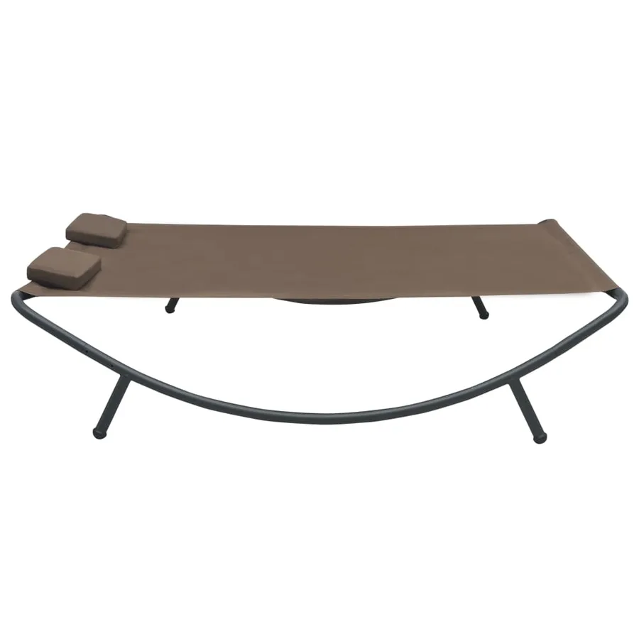 Chaise longue d'extérieur Tissu Marron - 3