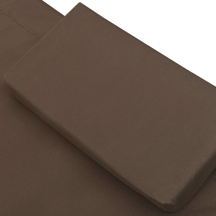 Chaise longue d'extérieur Tissu Marron - 5
