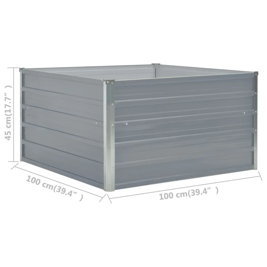 Jardinière 100 x 100 x 45 cm Acier galvanisé Gris - 6