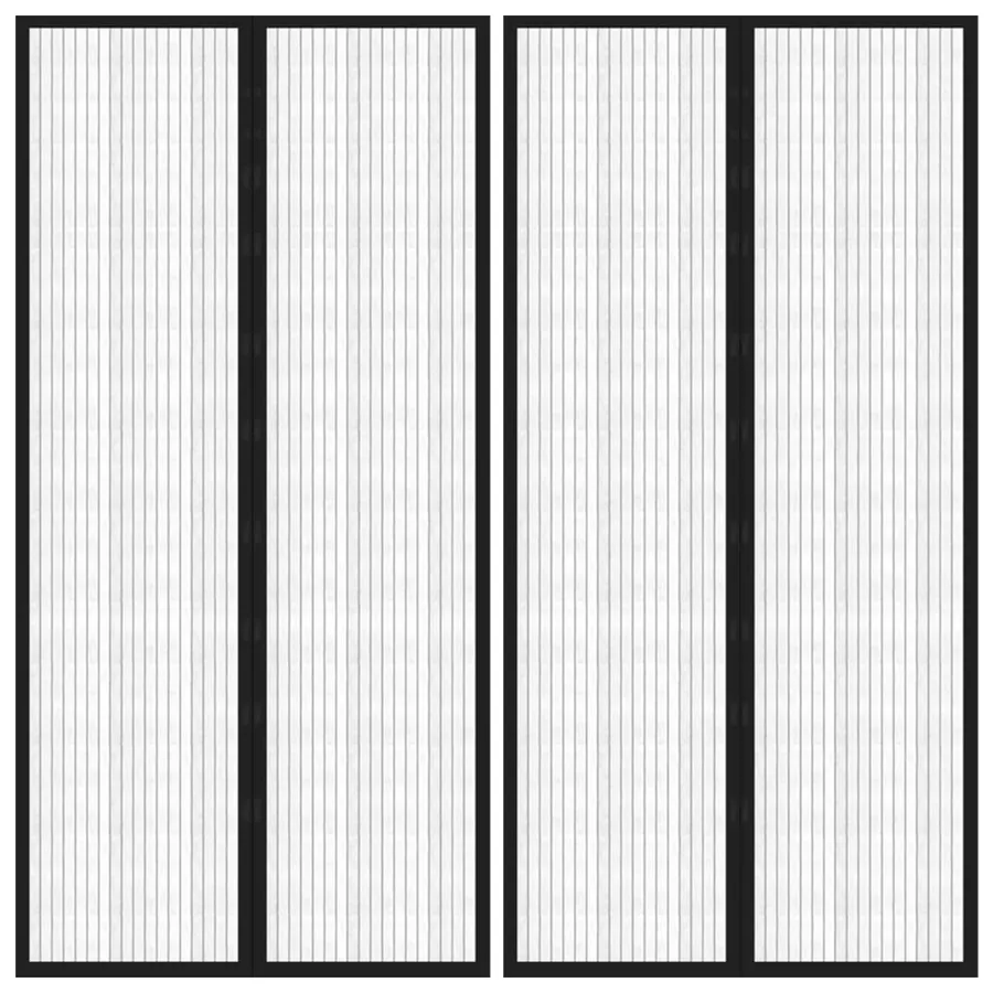Rideaux de porte anti-insectes 2 pcs et aimants noir 220x100 cm