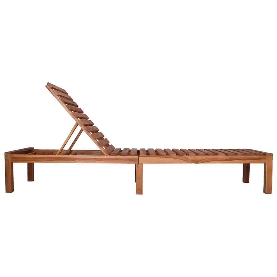 Chaise longue bois de teck solide - 3