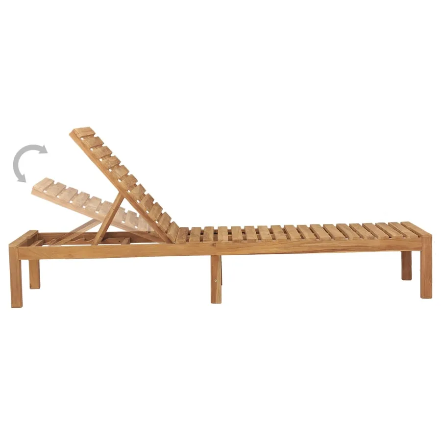 Chaise longue bois de teck solide - 5