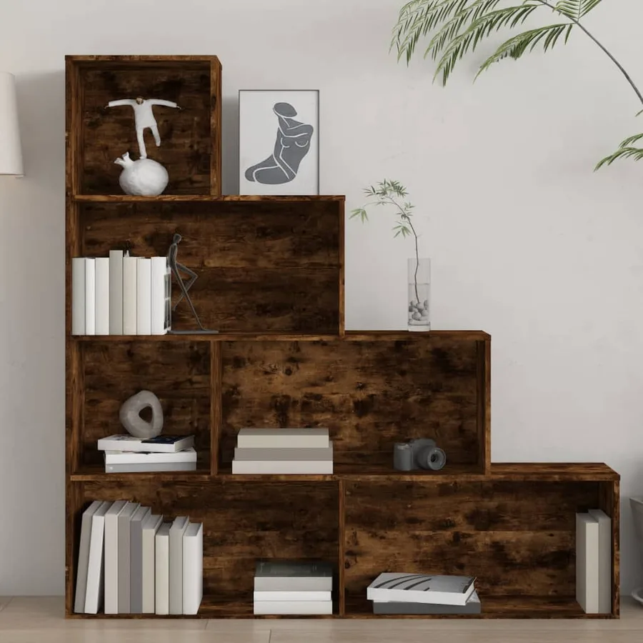 Armoire à livres Chêne fumé 155x24x160 cm - 5