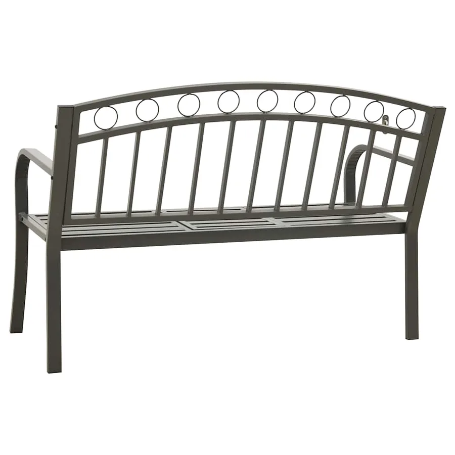 Banc de jardin avec table Gris 120 cm Acier - 5