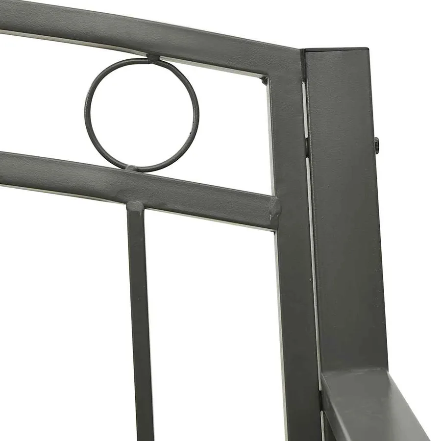 Banc de jardin avec table Gris 120 cm Acier - 6