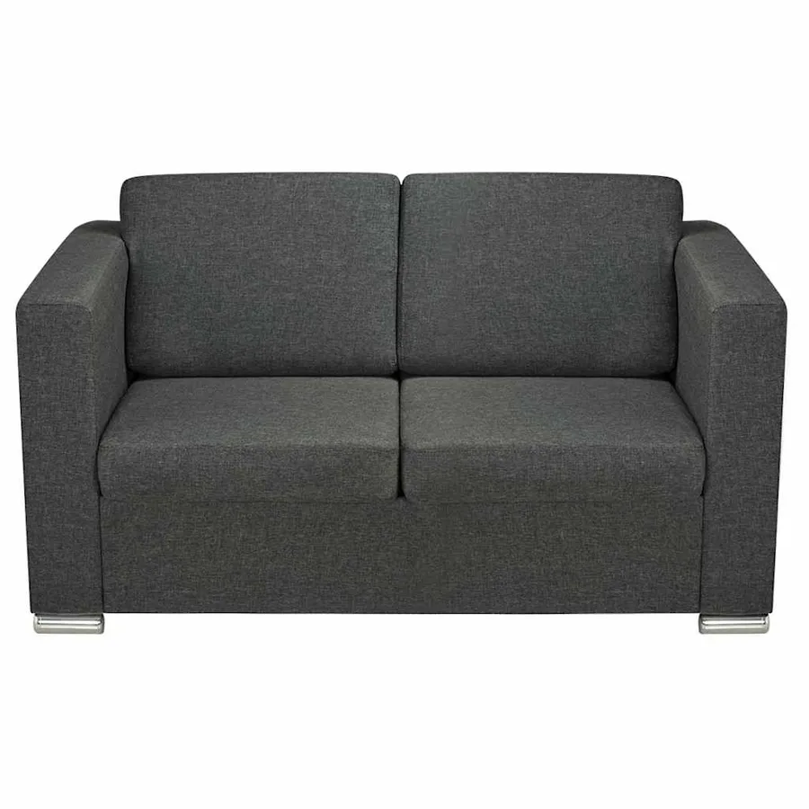 Canapé à 2 places Tissu Gris foncé - 4