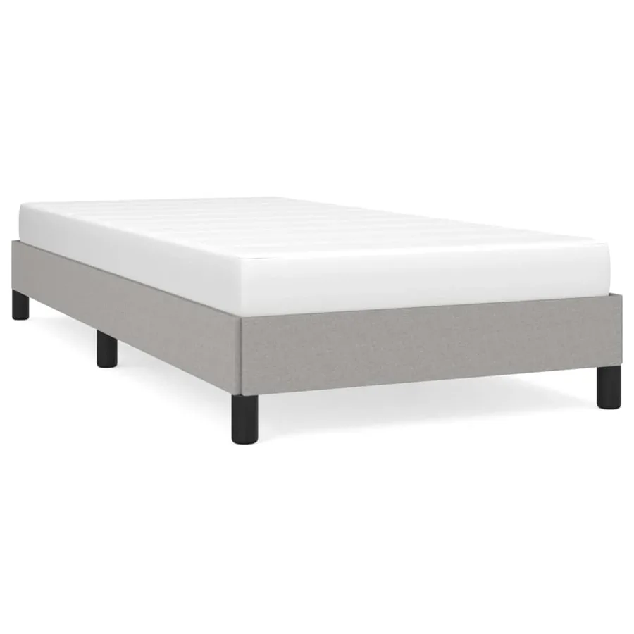 Cadre de lit sans matelas gris clair 80x200 cm tissu - 2