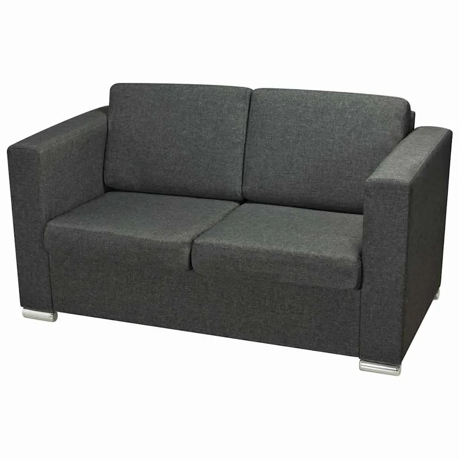 Ensemble de canapés trois pièces Tissu Gris foncé - 9