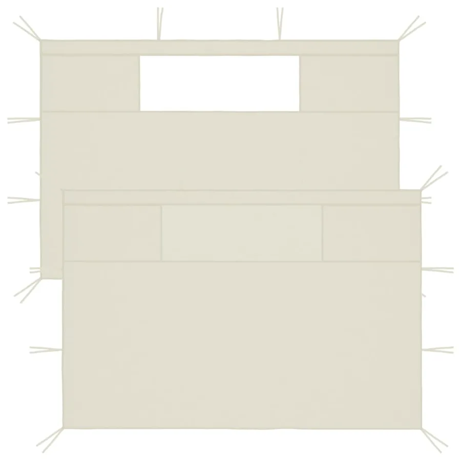 Parois latérales de belvédère avec fenêtres 2 pcs Crème