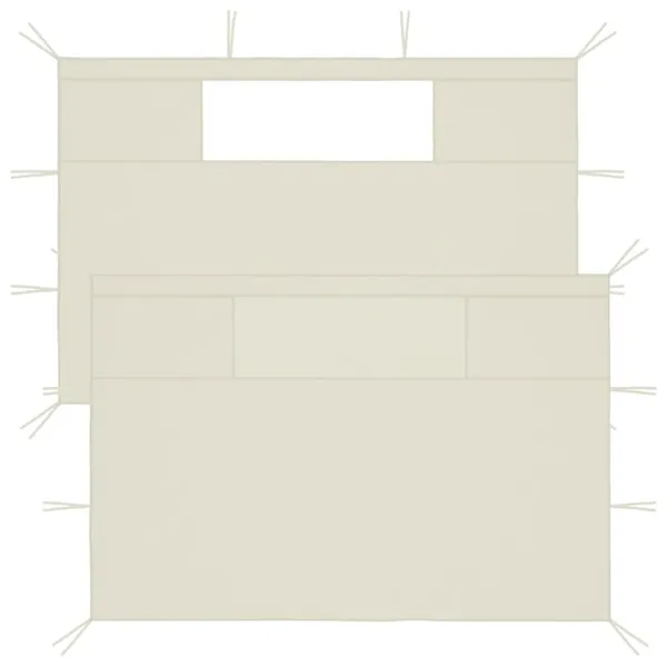 Parois latérales de belvédère avec fenêtres 2 pcs Crème