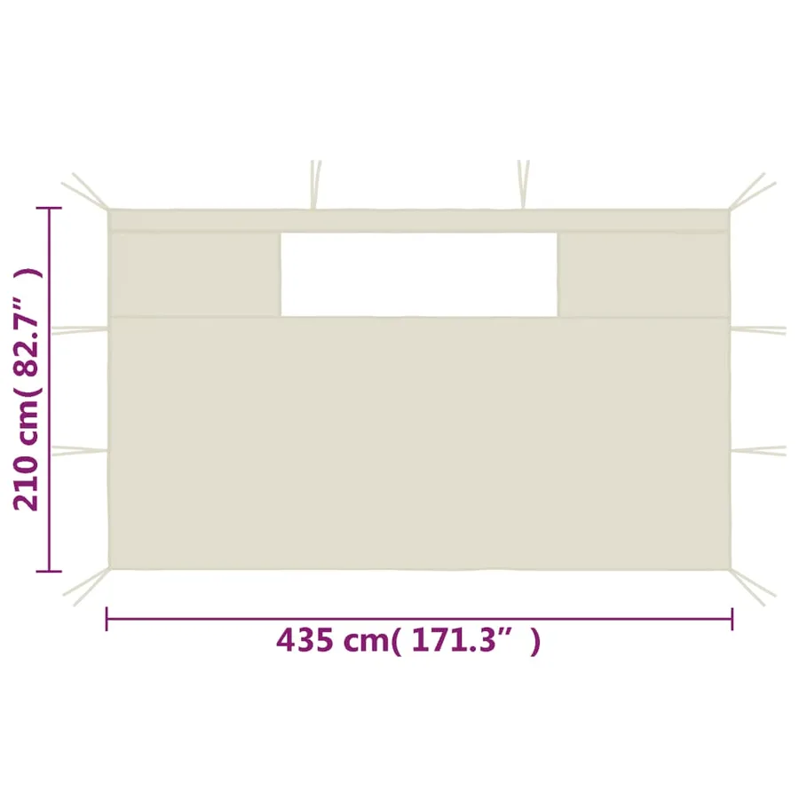 Parois latérales de belvédère avec fenêtres 2 pcs Crème - 5