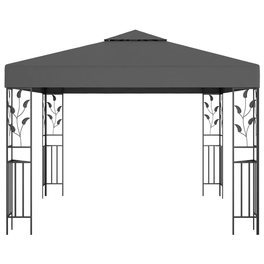 Tonnelle avec guirlande lumineuse à LED 3x3 m Anthracite - 4