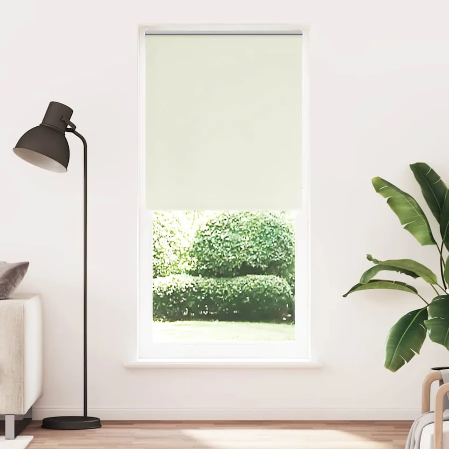 Store enrouleur occultant 84,4 x 230 cm, largeur du tissu 80 cm, blanc cassé