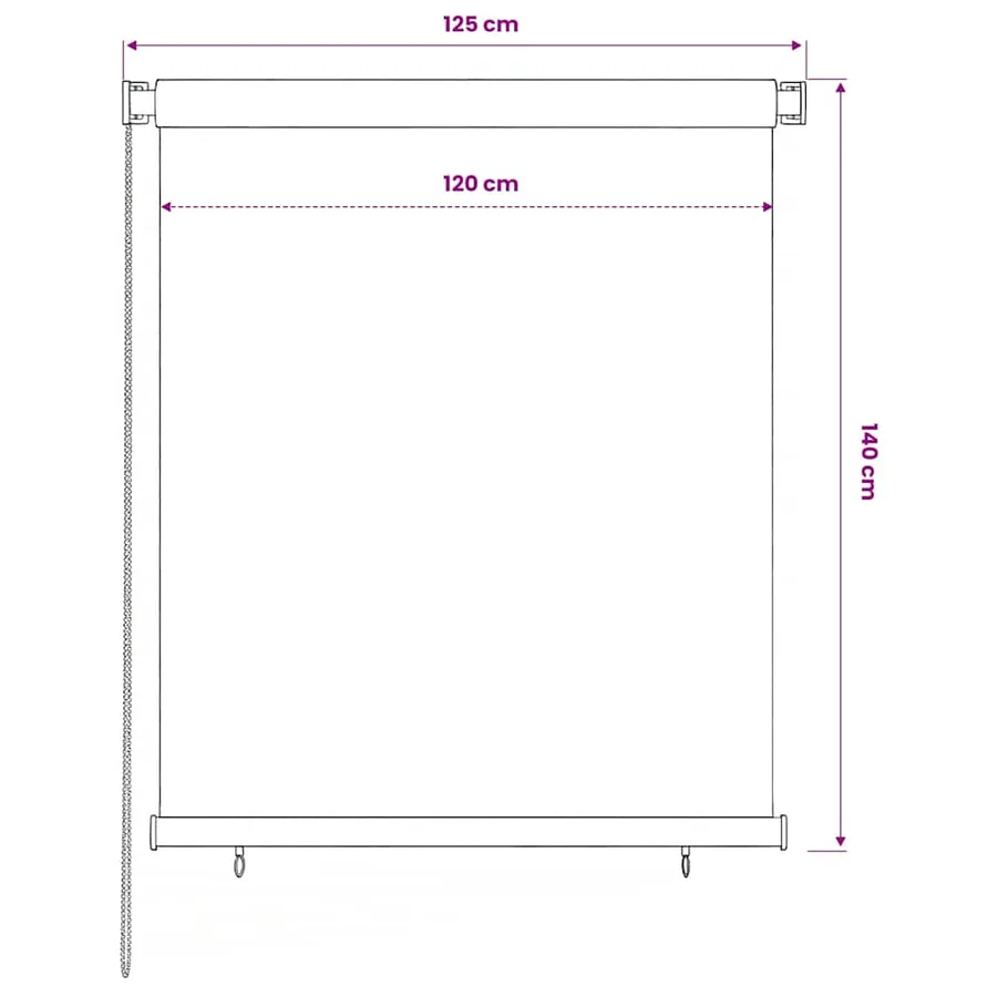 Store roulant d'extérieur 125 (l) x 140 (H) cm bleu HDPE - 6