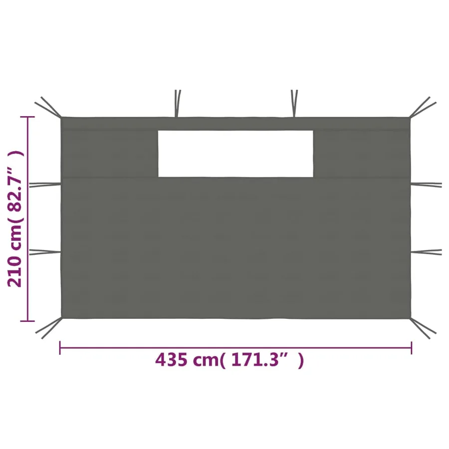 Parois latérales de belvédère avec fenêtres 2 pcs Anthracite - 5