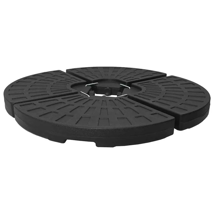 Socle de parasol en forme d'éventail 4 pcs Noir - 5