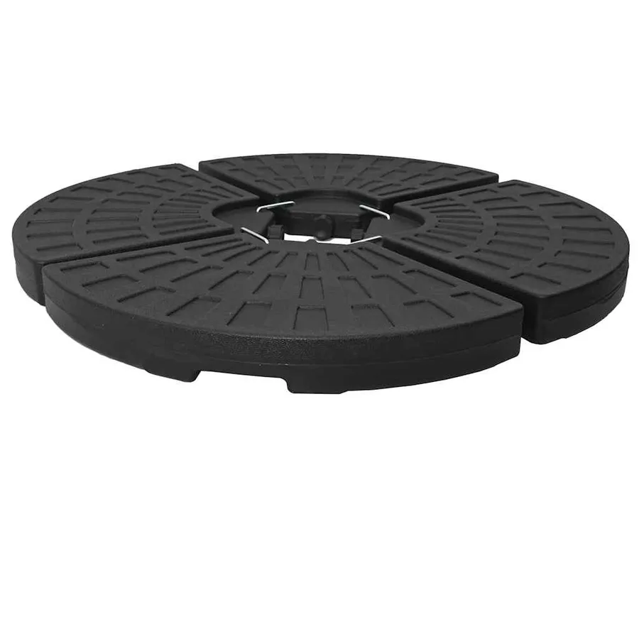 Socle de parasol en forme d'éventail 4 pcs Noir - 6