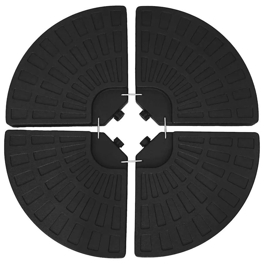 Socle de parasol en forme d'éventail 4 pcs Noir - 7