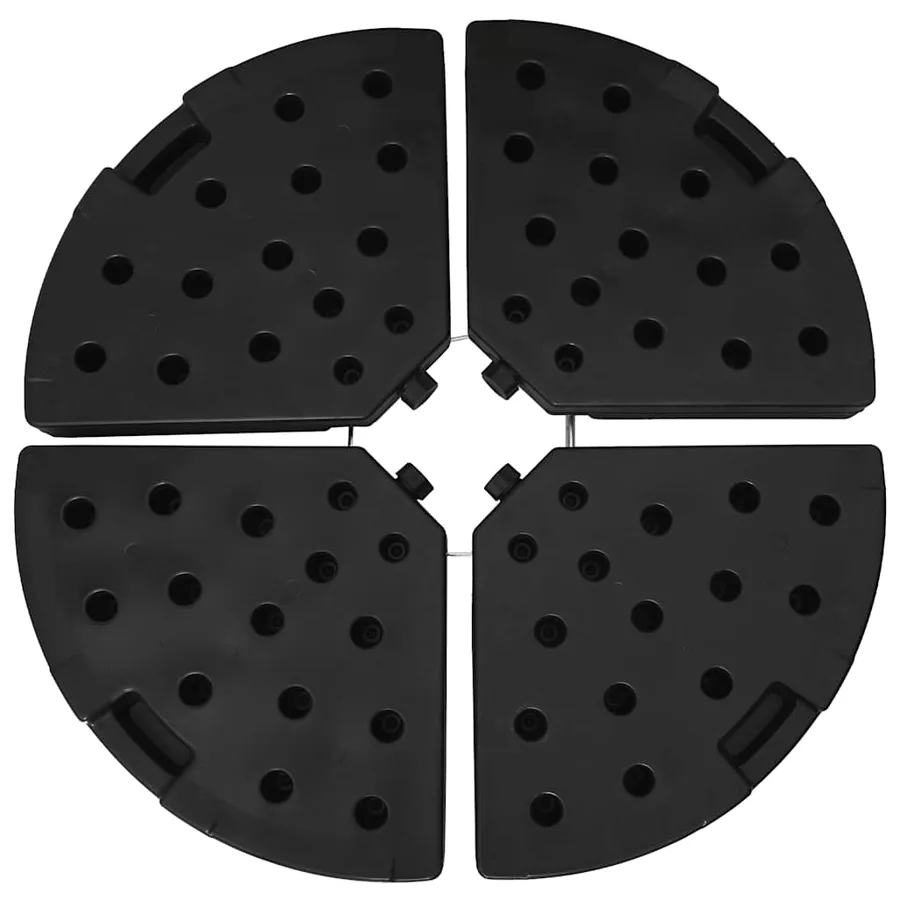 Socle de parasol en forme d'éventail 4 pcs Noir - 8
