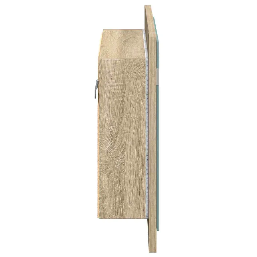 Armoire à miroir à LED de bain Chêne sonoma 60x12x45 Acrylique - 10