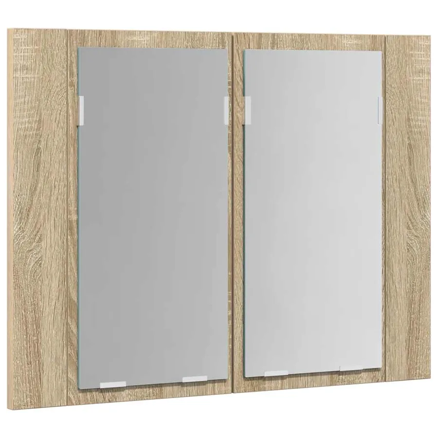 Armoire à miroir à LED de bain Chêne sonoma 60x12x45 Acrylique - 8