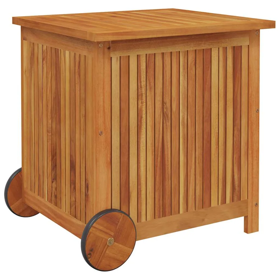 Boîte de rangement de jardin avec roues 60x50x58 cm Bois acacia - 3