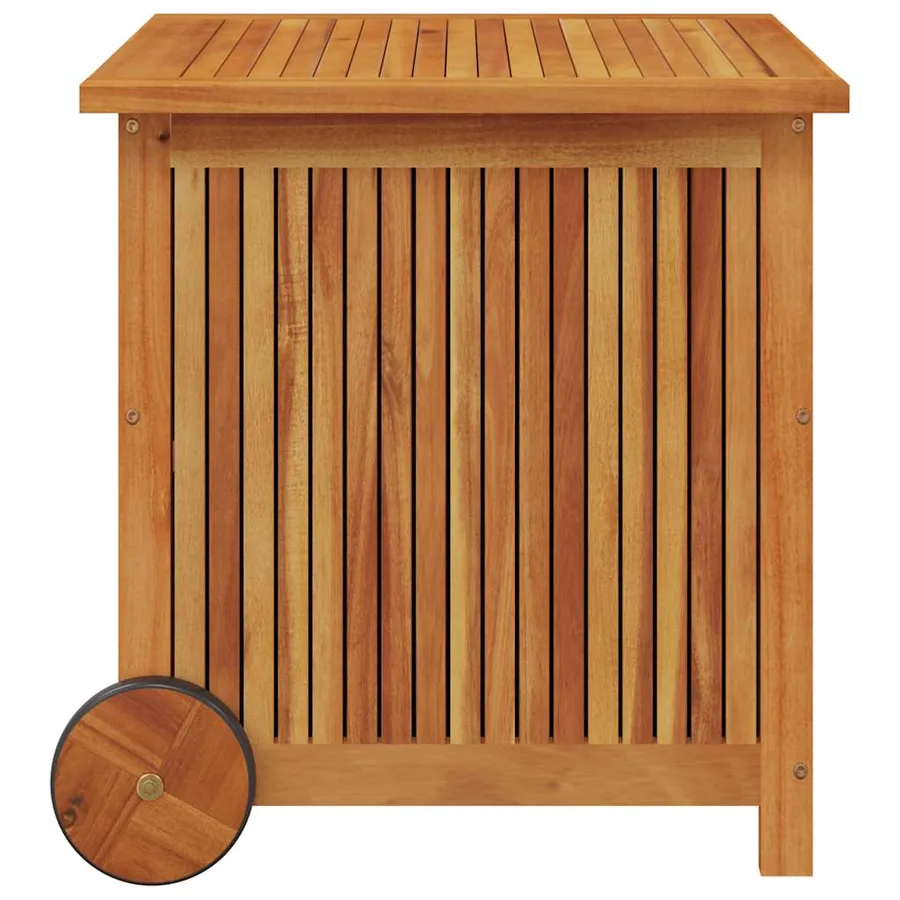 Boîte de rangement de jardin avec roues 60x50x58 cm Bois acacia - 4