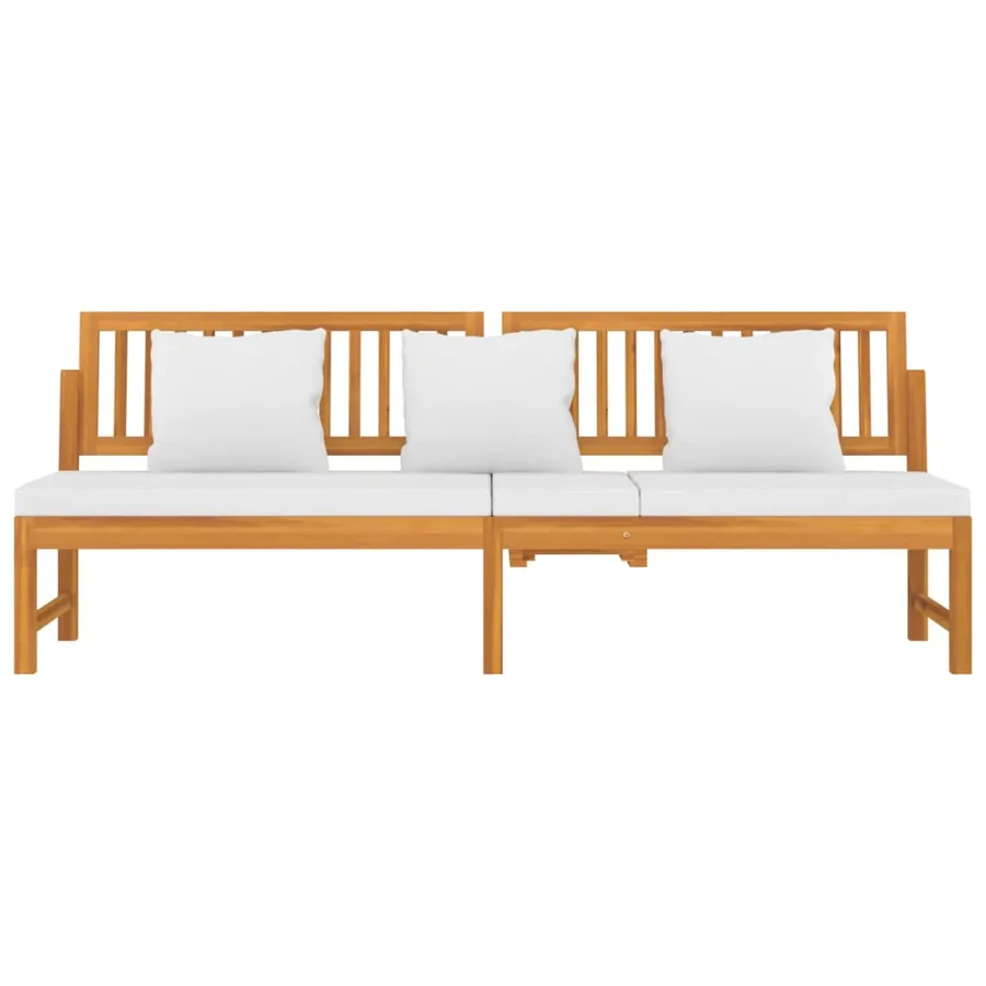 Lit de jour avec coussin crème 200x60x75cm Bois d'acacia solide - 4