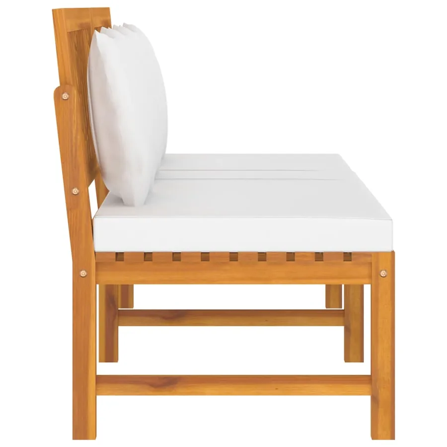 Lit de jour avec coussin crème 200x60x75cm Bois d'acacia solide - 5