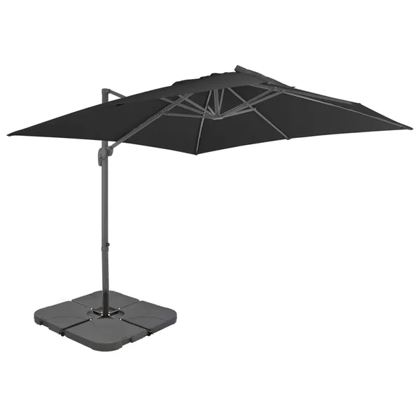 Parasol de jardin avec base portable anthracite